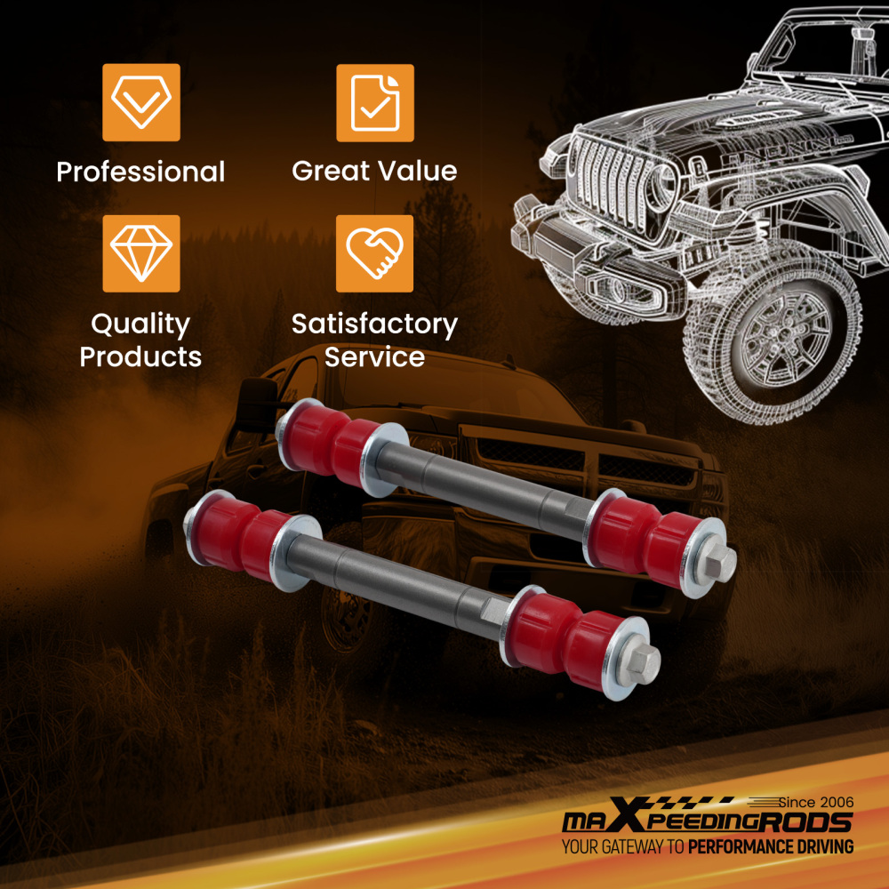 Front Sway Bar Links compatible for Chevrolet Silverado Sierra 1500 1999-2007 Poly Bushing