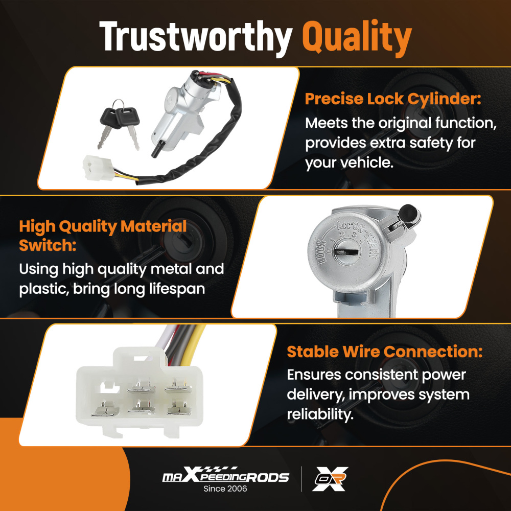 Ignition Switch Door Lock Cylinder 2 KEY compatible for Nissan D21 Pathfinder MT 1986-96