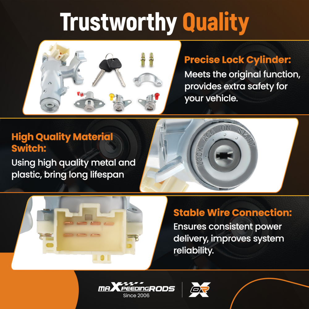 Complete Set Door Lock Ignition Switch compatible for Toyota Corolla AE110 compatible for Geo Prizm 93-95