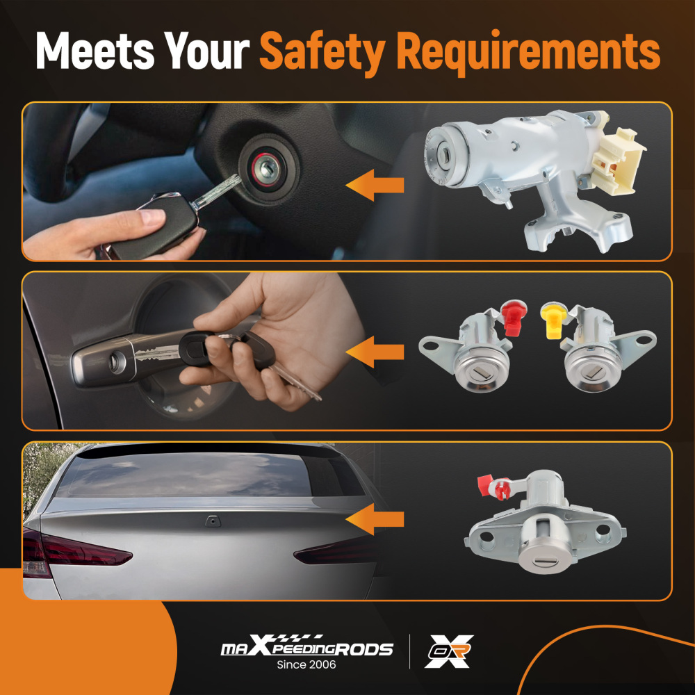 Complete Set Door Lock Ignition Switch compatible for Toyota Corolla AE110 compatible for Geo Prizm 93-95