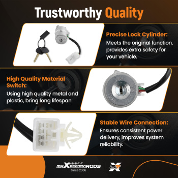 Ignition Switch Key Lock Cylinder Set compatible for Hyundai Accent 1.6L 06-11 81920-1EA00