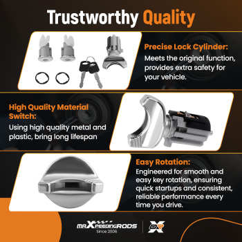 IGNITIONDOOR LOCK CYLINDER SET FOR BRONCO compatible for F-150 F-250 F-350 92-96 KEYED ALIKE