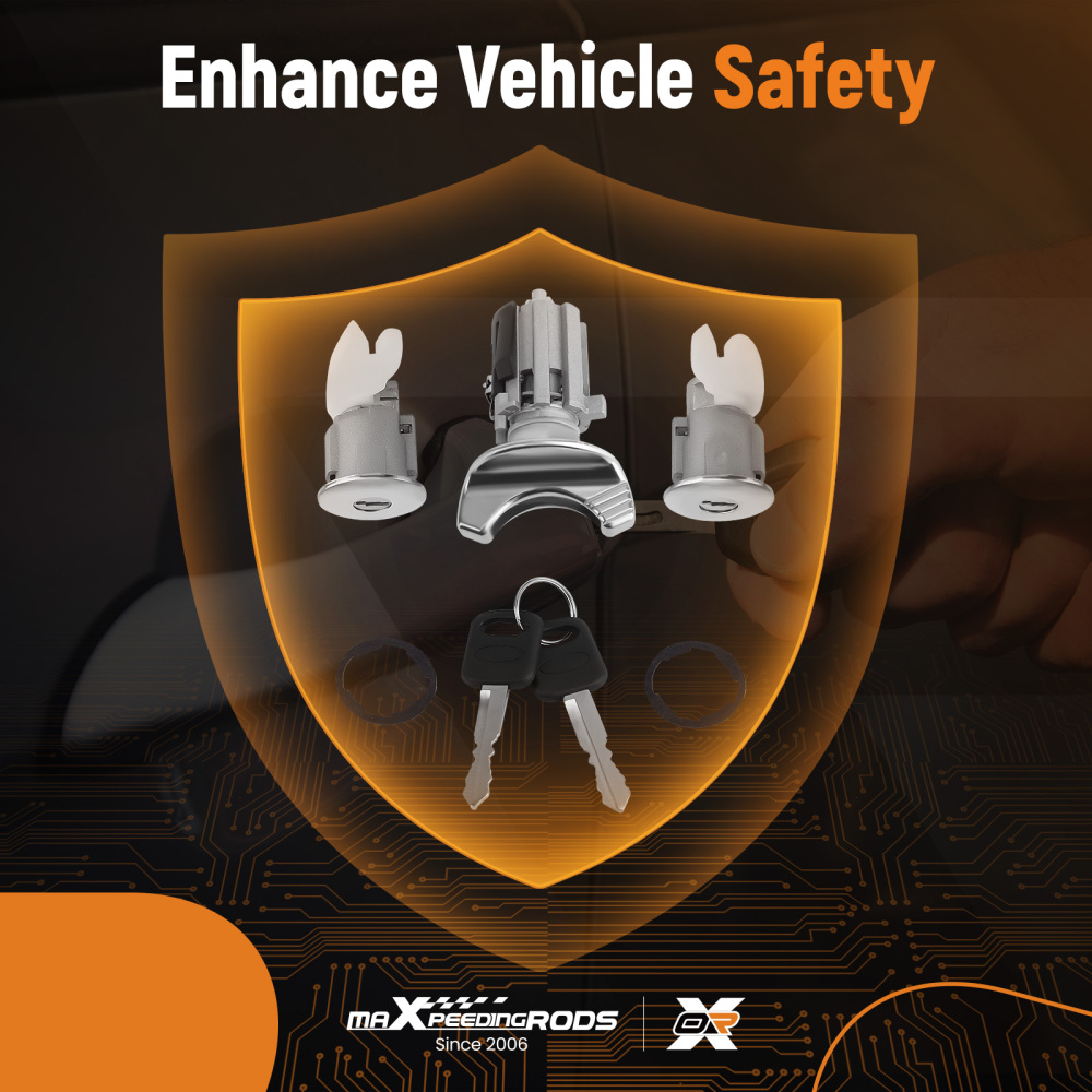 IGNITIONDOOR LOCK CYLINDER SET FOR BRONCO compatible for F-150 F-250 F-350 92-96 KEYED ALIKE