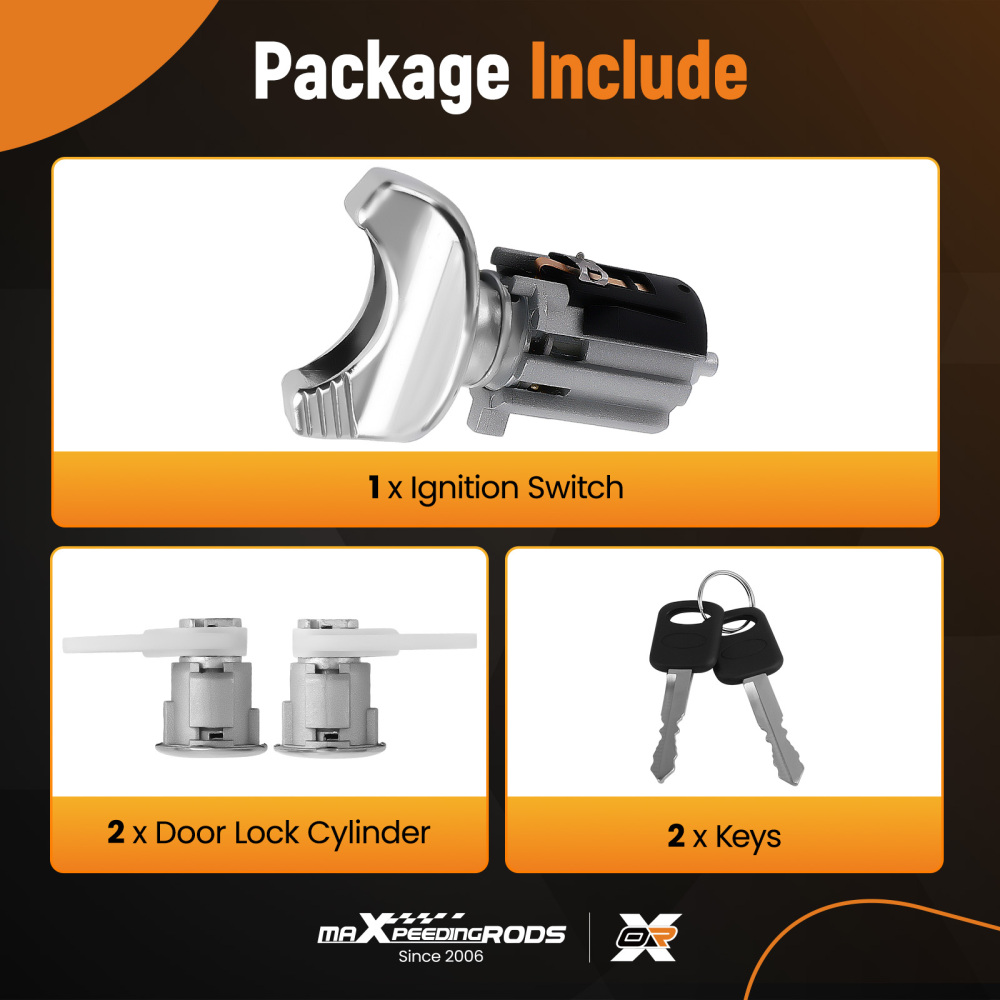 IGNITIONDOOR LOCK CYLINDER SET FOR BRONCO compatible for F-150 F-250 F-350 92-96 KEYED ALIKE