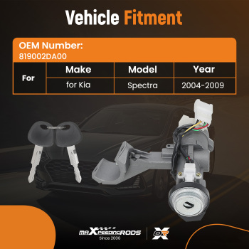 New Ignition Lock Cylinder Switch Assembly W/ Key compatible for Kia Spectra 2.0l 04-09