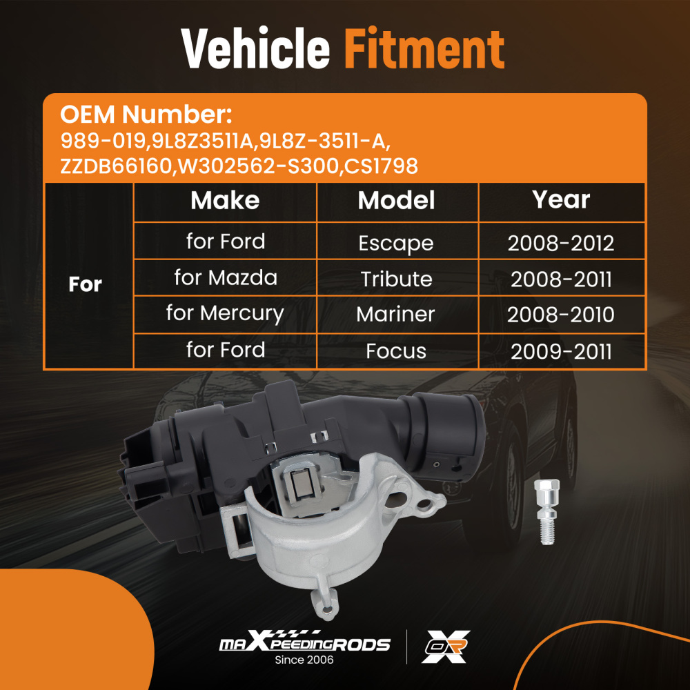 Ignition Lock Cylinder Housing 989-019 compatible for Ford Escape Focus compatible for Mazda Tribute 08-11