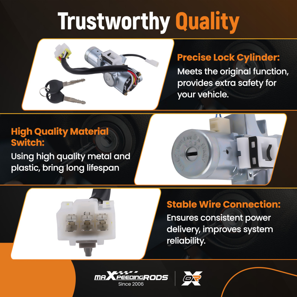 Ignition Lock Cylinder Switch with 2 Keys compatible for Nissan Xterra 00-04 Frontier 99-01