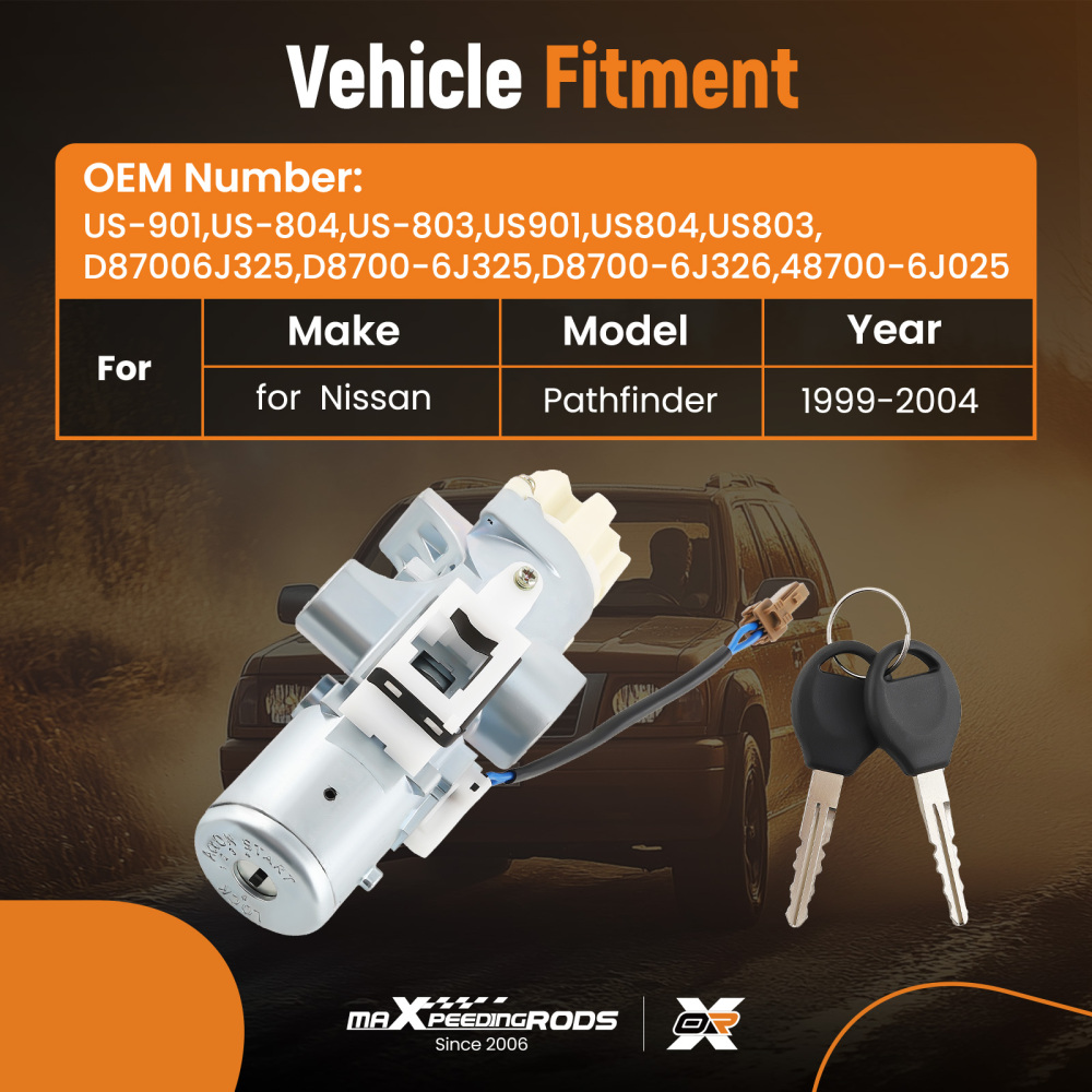 Ignition Switch w/ Lock Cylinder compatible for Nissan Maxima 1999 2000 2001 2002