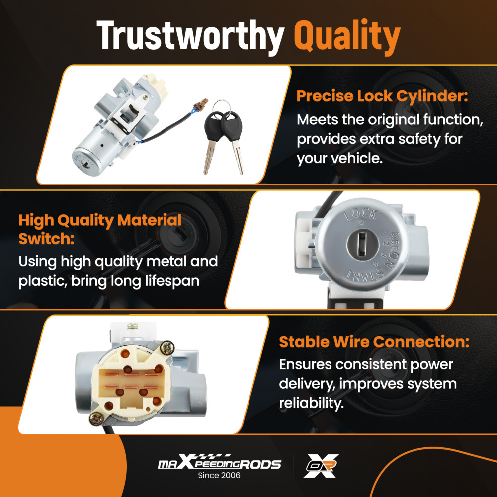 Ignition Switch w/ Lock Cylinder compatible for Nissan Maxima 1999 2000 2001 2002