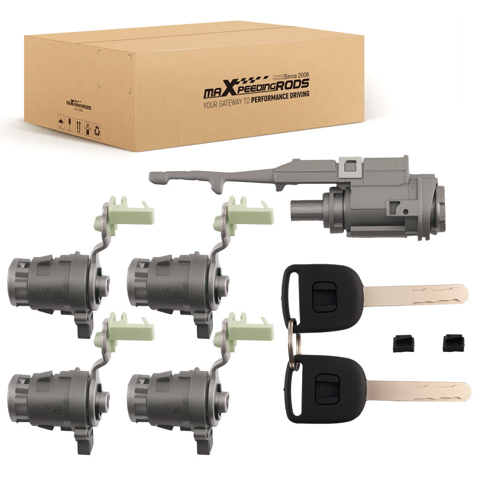 Door & Ignition Lock Cylinder w/ Keys Set compatible for Honda Element 03-11 06351-TE0-A11