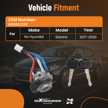 Ignition Lock Cylinder Switch With Double Keys 81905-F2230 For Elantra 2017-2020