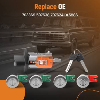 Ignition Key Switch Door Lock Cylinder compatible for Ford Econoline Van E150 E250 E350