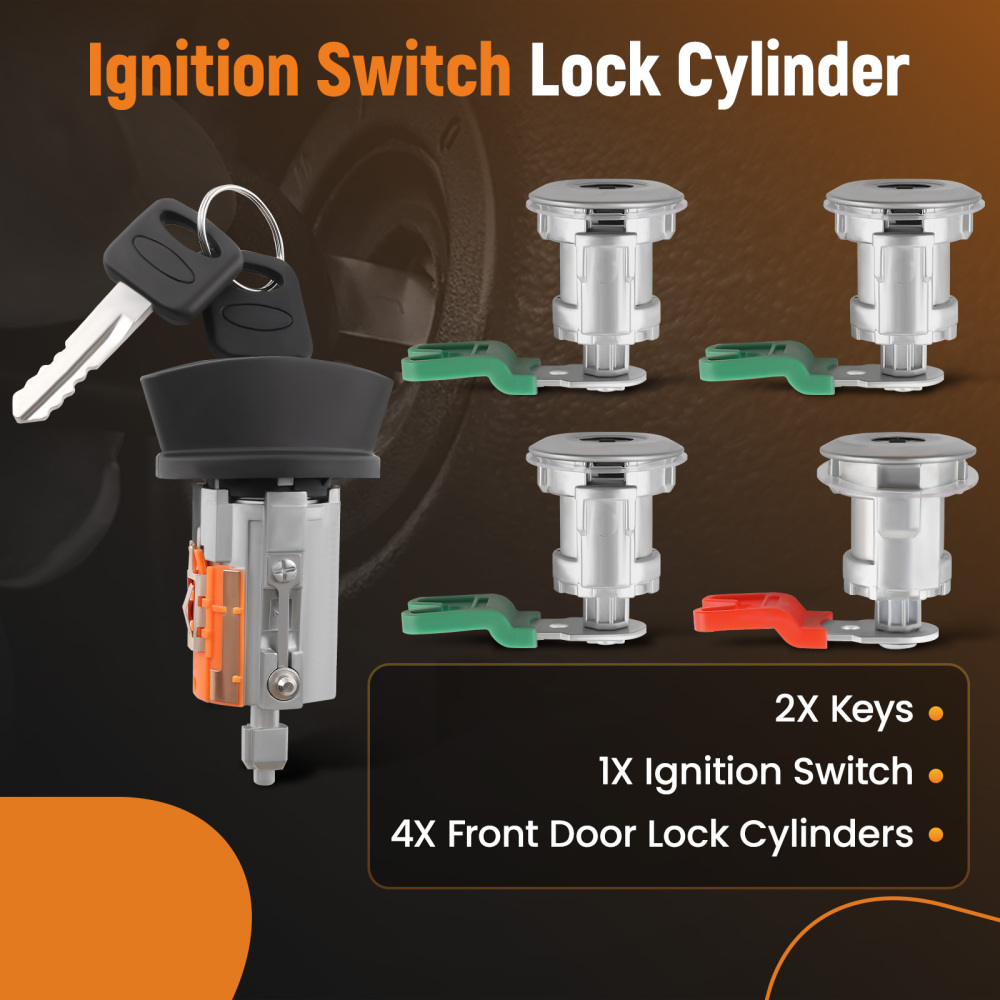 Ignition Key Switch Door Lock Cylinder compatible for Ford Econoline Van E150 E250 E350