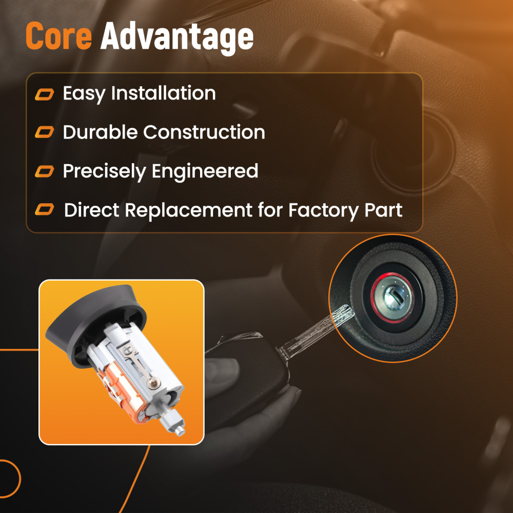 Ignition Switch Lock Cylinder + Pair (2) Door Lock Cylinder W/2 Keys compatible for Ford