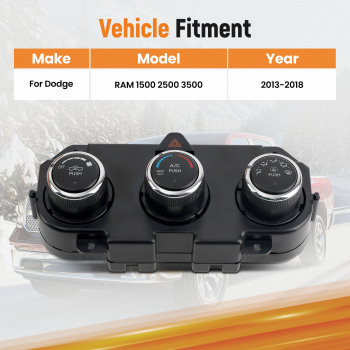 2 Plugs A/C Heater Climate Control Module compatible for Dodge RAM 1500 13-18 68105021AD