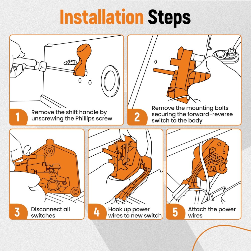 36V Forward and Reverse Switch w/ Handle For Club Car compatible for DS Golf Cart 84-05 1014808
