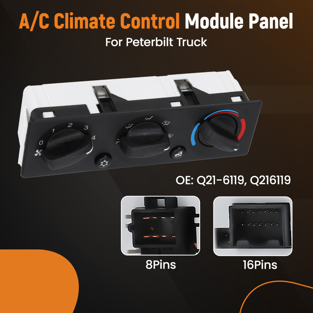 8+16 Pins A/C Heater Climate Control Module Panel Switch compatible for Peterbilt Truck