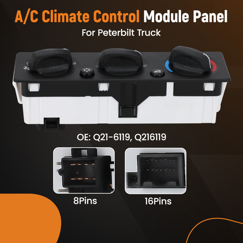8+16 Pins A/C Heater Climate Control Module Panel Switch compatible for Peterbilt Truck