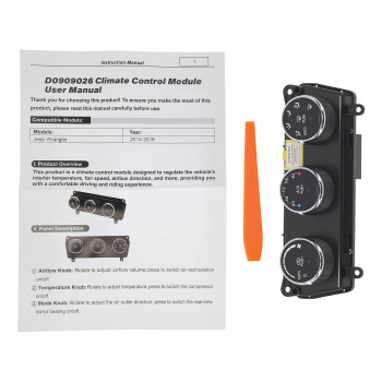 Compatible for AC Temperature Control Panel compatible for Jeep Wrangler 3.6L 2014-2018 68197437AB