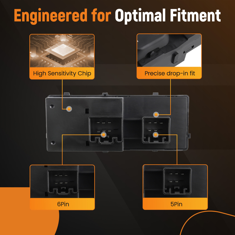 11 Pins Power Window Switch compatible for Ford F250 Super Duty 2002 2003 2004 1L2Z14529BA