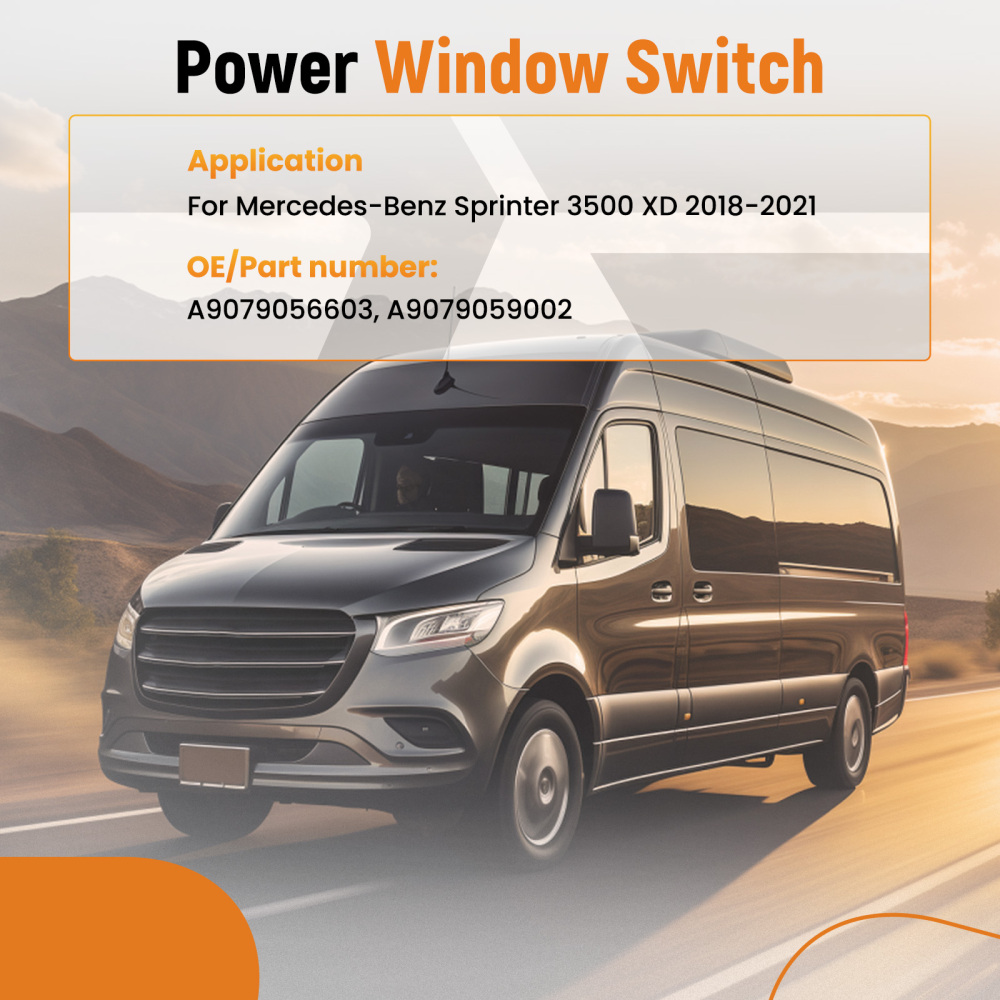 Master Window Control Switch compatible for Mercedes Sprinter 3500 XD 2018-2021 A9079059002