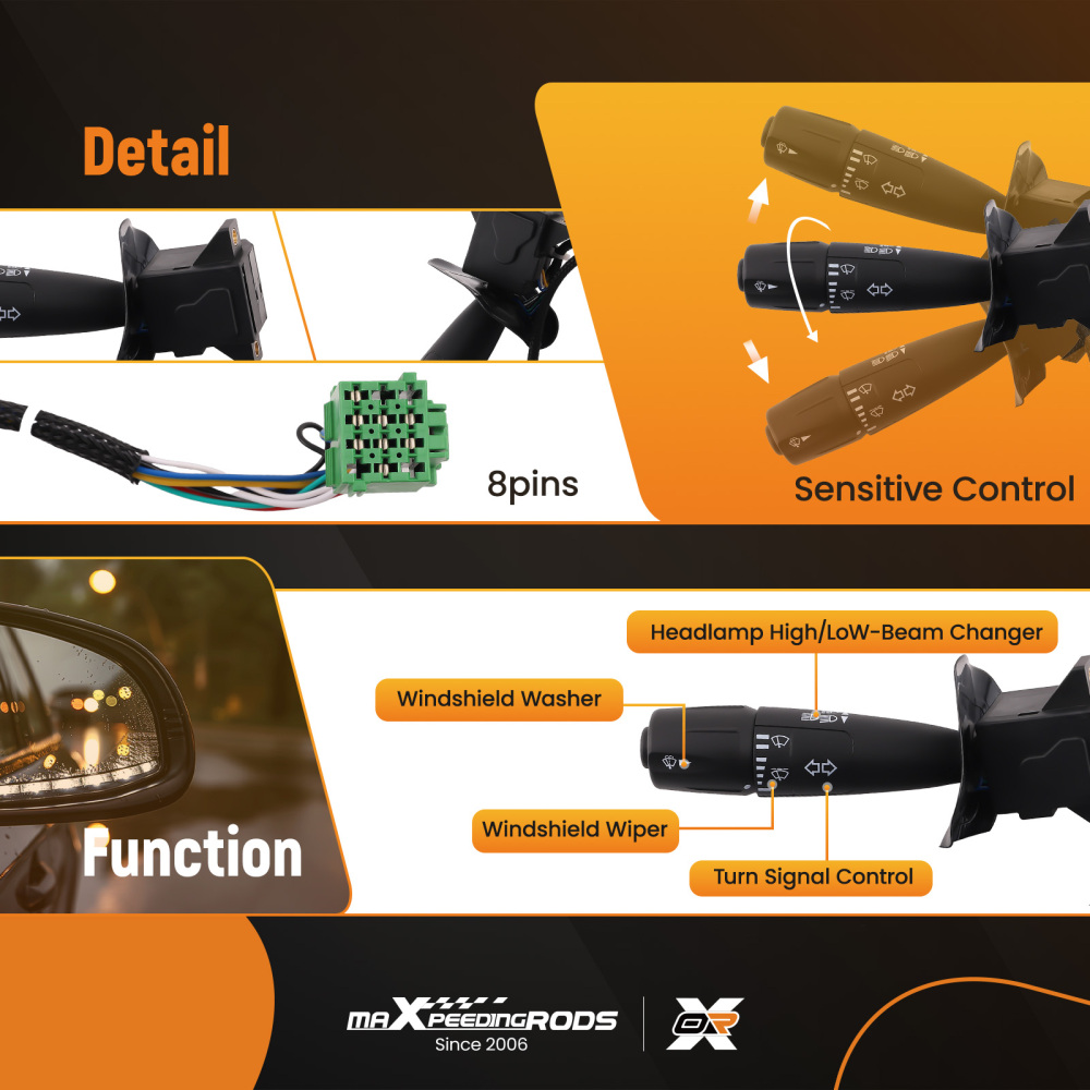 Turn Signal Dimmer Blinker Switch P27-6221 compatible for Peterbilt 579 587 compatible for Kenworth T370