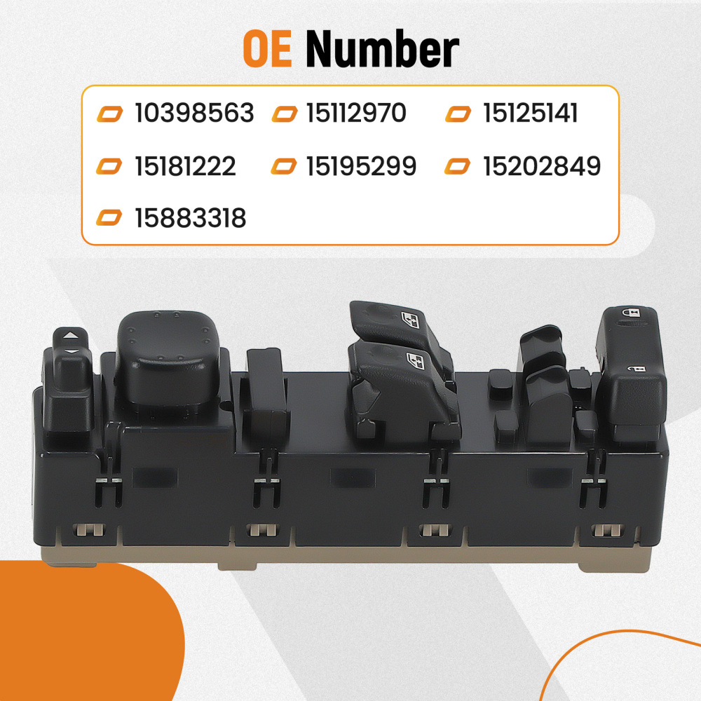 Front Driver Left Side Power Window Switch compatible for Chevy / GMC 15883318 New