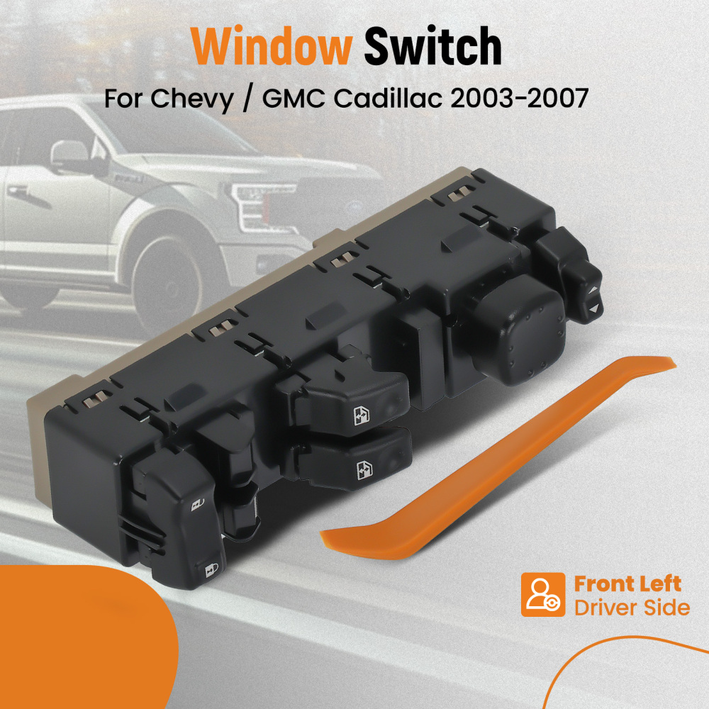 Front Driver Left Side Power Window Switch compatible for Chevy / GMC 15883318 New