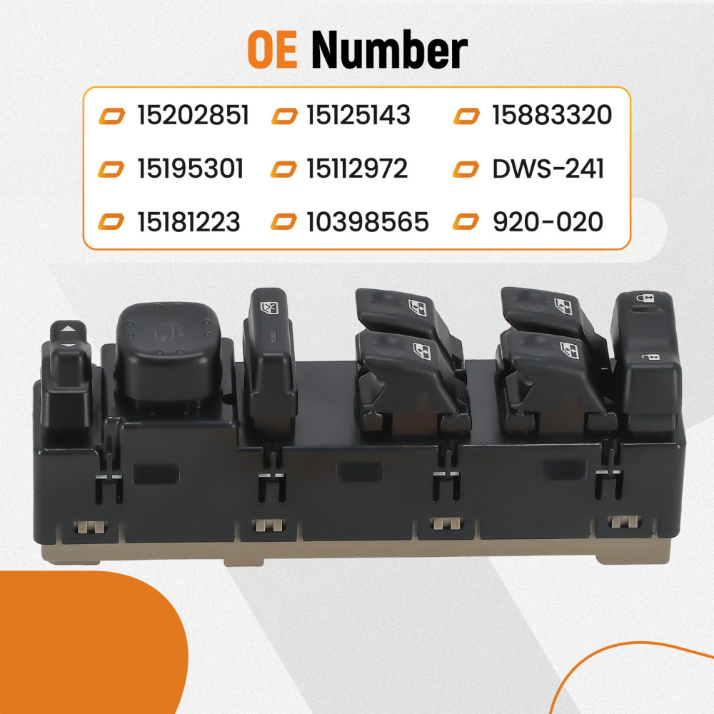 Master Power Window Switch Driver Left compatible for Chevy Tahoe 03-06 compatible for Silverado 1500