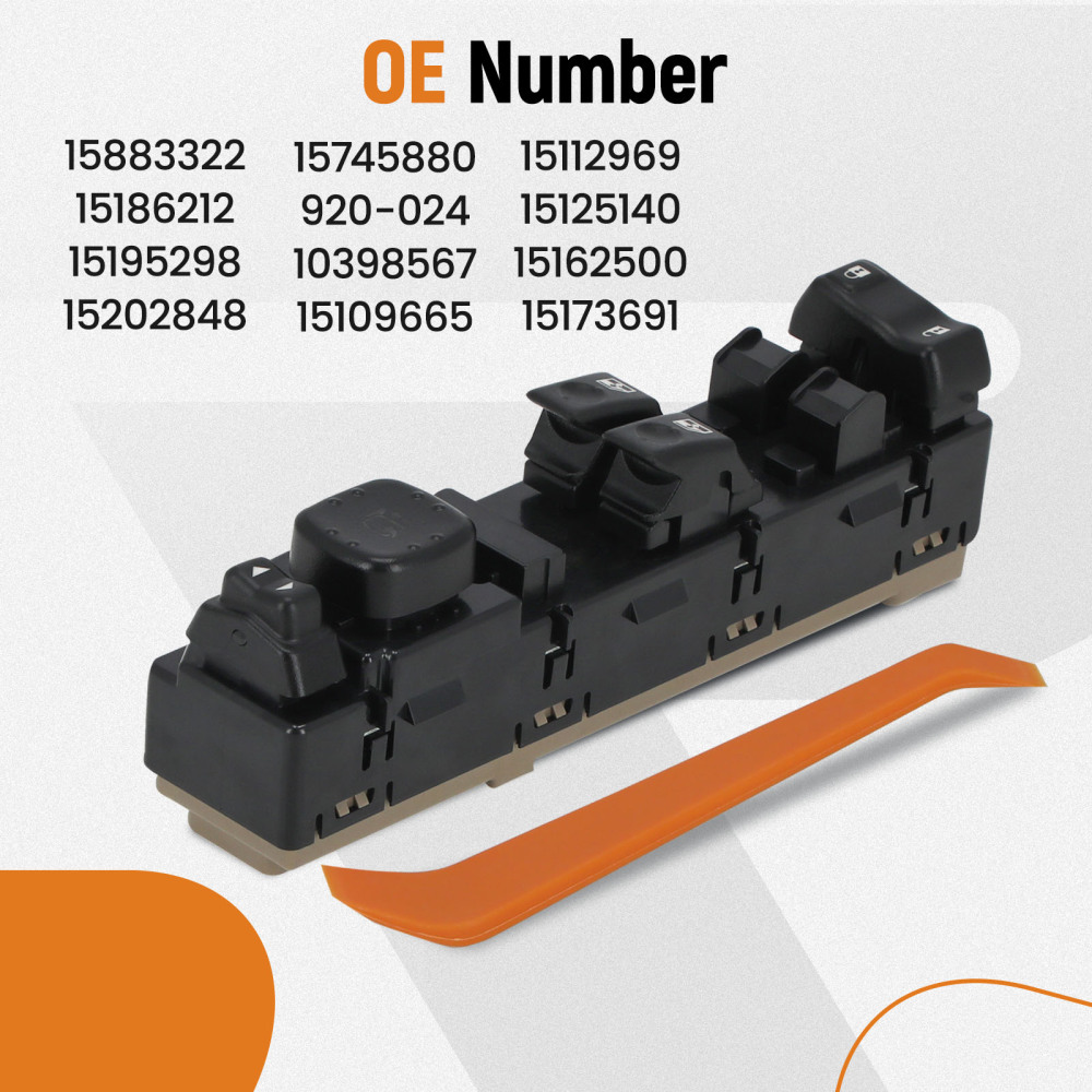 Power Window Switch Front Left compatible for Chevrolet Silverado 1500/2500/3500 compatible for GMC NEW