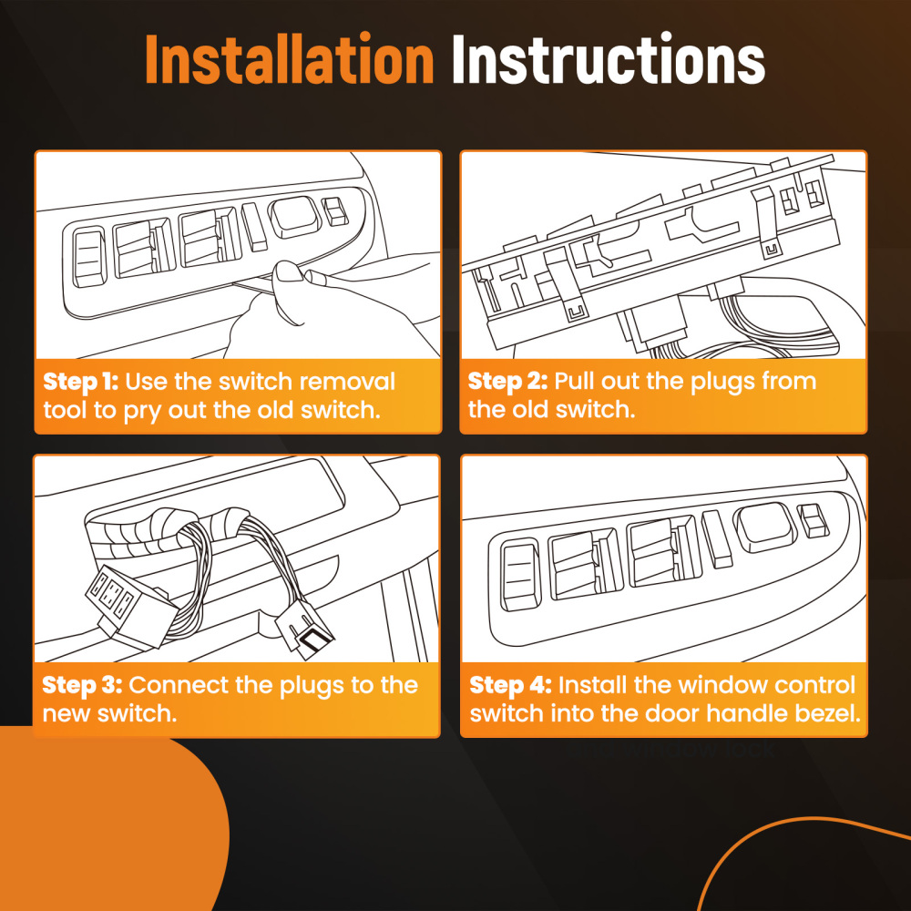 Front Driver Side Window Control Switch 15112974 compatible for Tahoe Yukon Silverado 03-06