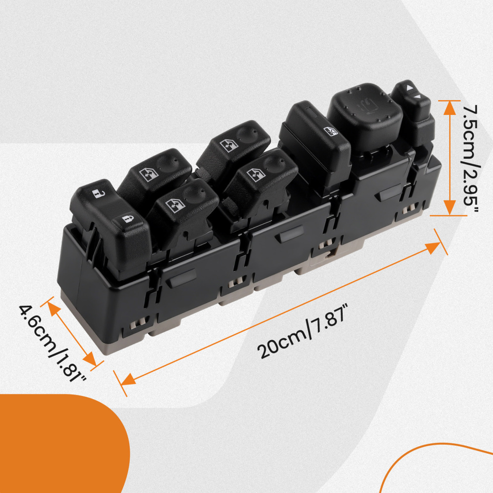 Master Power Window Switch Front Left compatible for GMC Chevrolet Avalanche 1500 2004-06