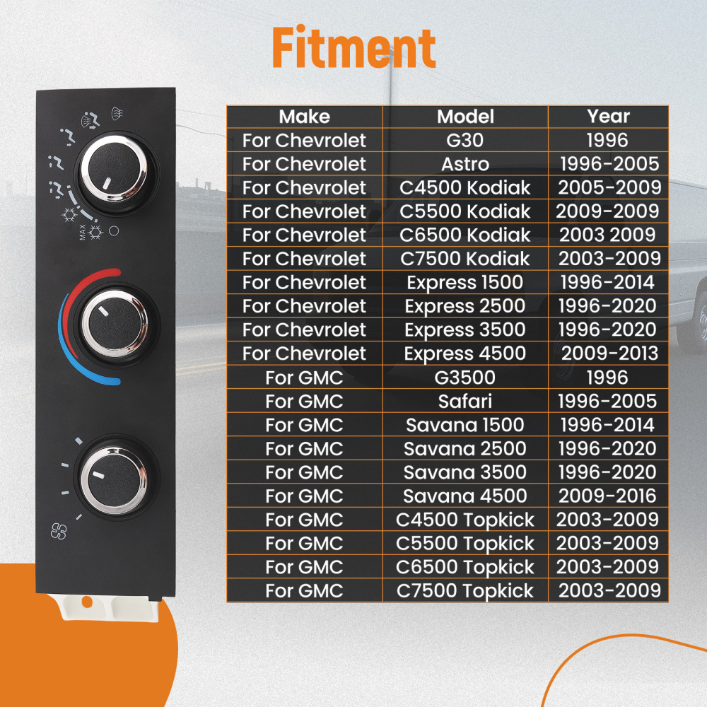 HVAC Climate Control Panel Module compatible for Chevrolet GMC Express 2500 3500 599-217