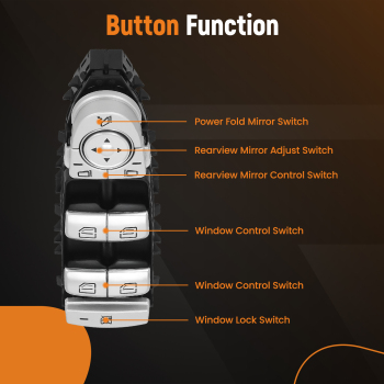 3 Pins Power Window Control Switch compatible for Mercedes-Benz C350e Sedan 2016 2057200648