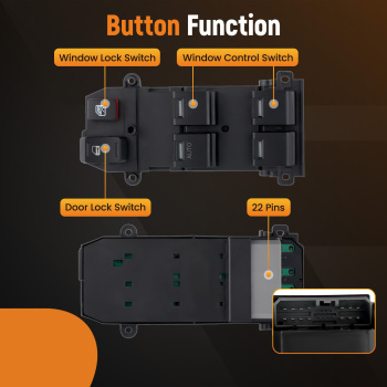 Front Left Power Window Control Switch compatible for Honda CR-V 2007-2011 35750SWAK01