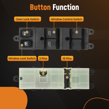 Black Master Power Window Control Switch compatible for Nissan Armada 2004-2014 25401-ZT10A