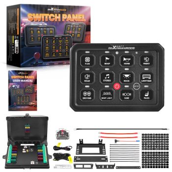 Pannello Controllo RGB 12 Gang For Offroad UTV ATV Touch 4 Modi 80A Alluminio