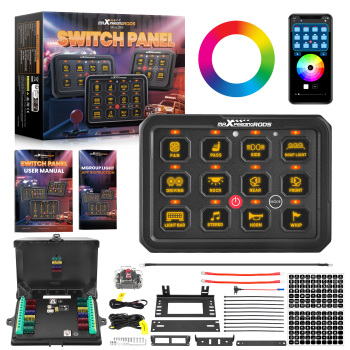 Switch Panel 12 Gang RGB APP Control For Offroad Pickup SUV 960W 12V-24V 1920W
