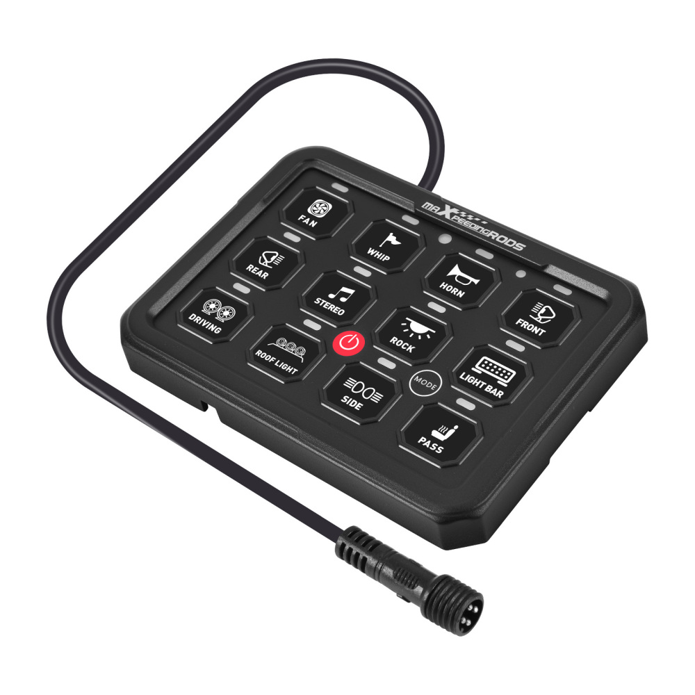 12-Gang RGB APP LED Switch Panel Control Box For Car Marine Boat RV 12V-24V