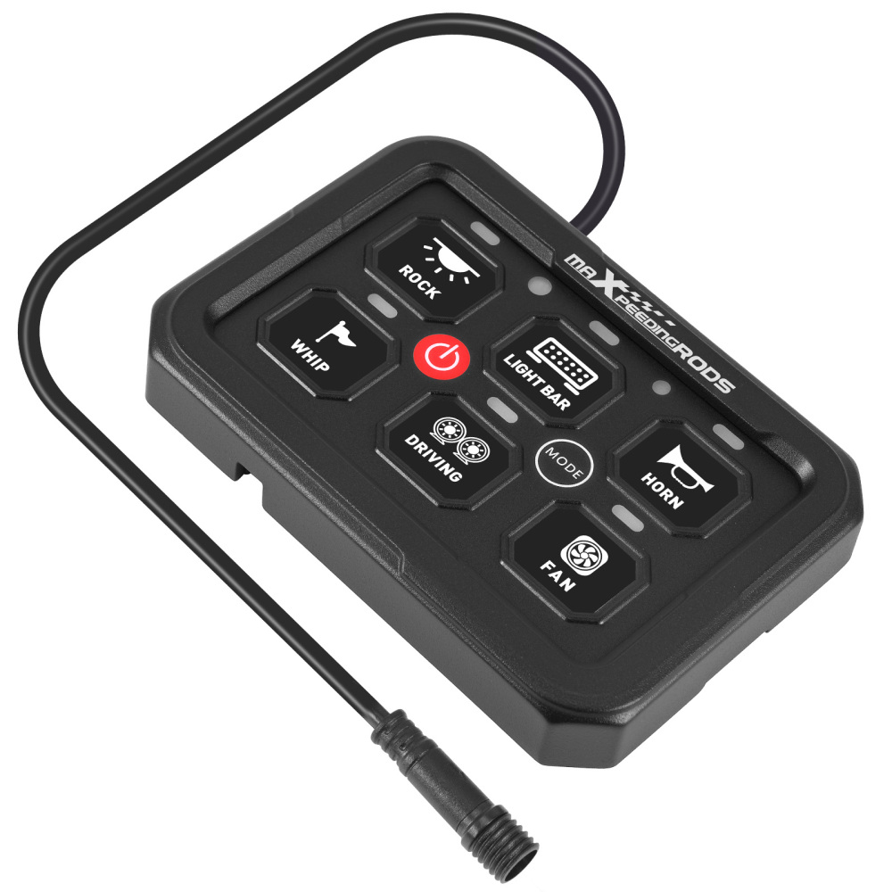 6 Gang Switch Panel RGB Automatic Dimmable Off Road LED Light Controller For ATV