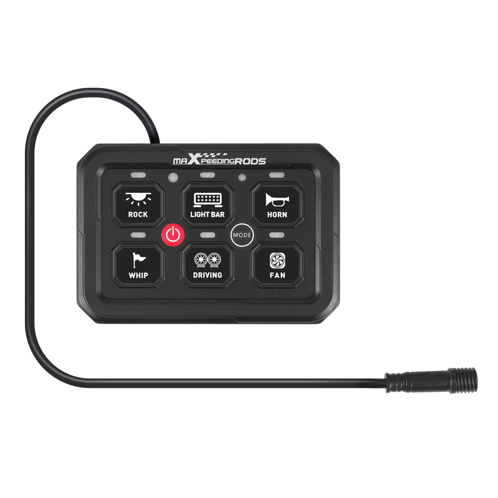 6 Gang Switch Panel Kit Automatic Dimmable Off Road LED Light Controller For ATV