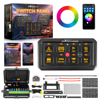 8 Gang RGB + APP Switch Panel ON-OFF LED Control Relay Control Box Marine Boat