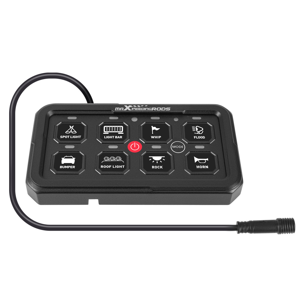 8 Gang Switch Panel Kit Automatic Dimmable Off Road LED Light Controller For ATV