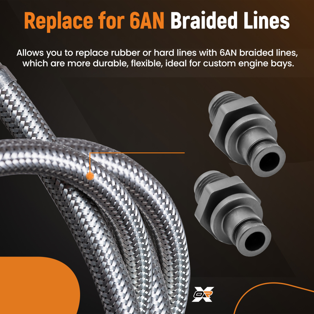 Power Steering Rack AN6 Conversion Fittings compatible for Ford Crown Victoria 03-11