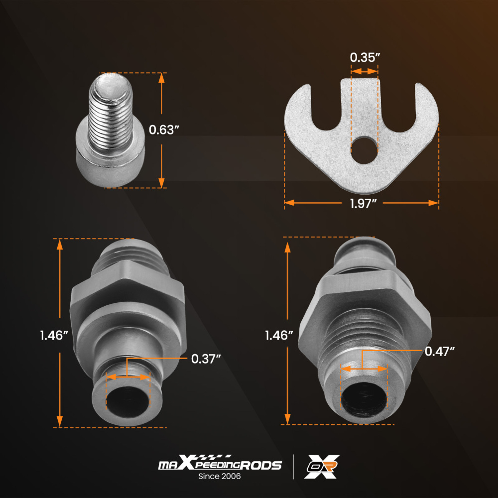 Power Steering Rack AN6 Conversion Fittings compatible for Ford Crown Victoria 03-11
