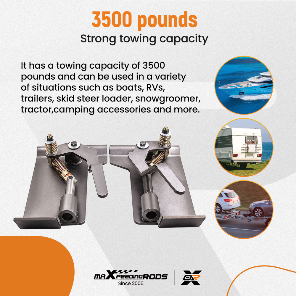 2X Weld On Skid Steer Quick Attach Conversion Adapter Quick Tach Latch Box