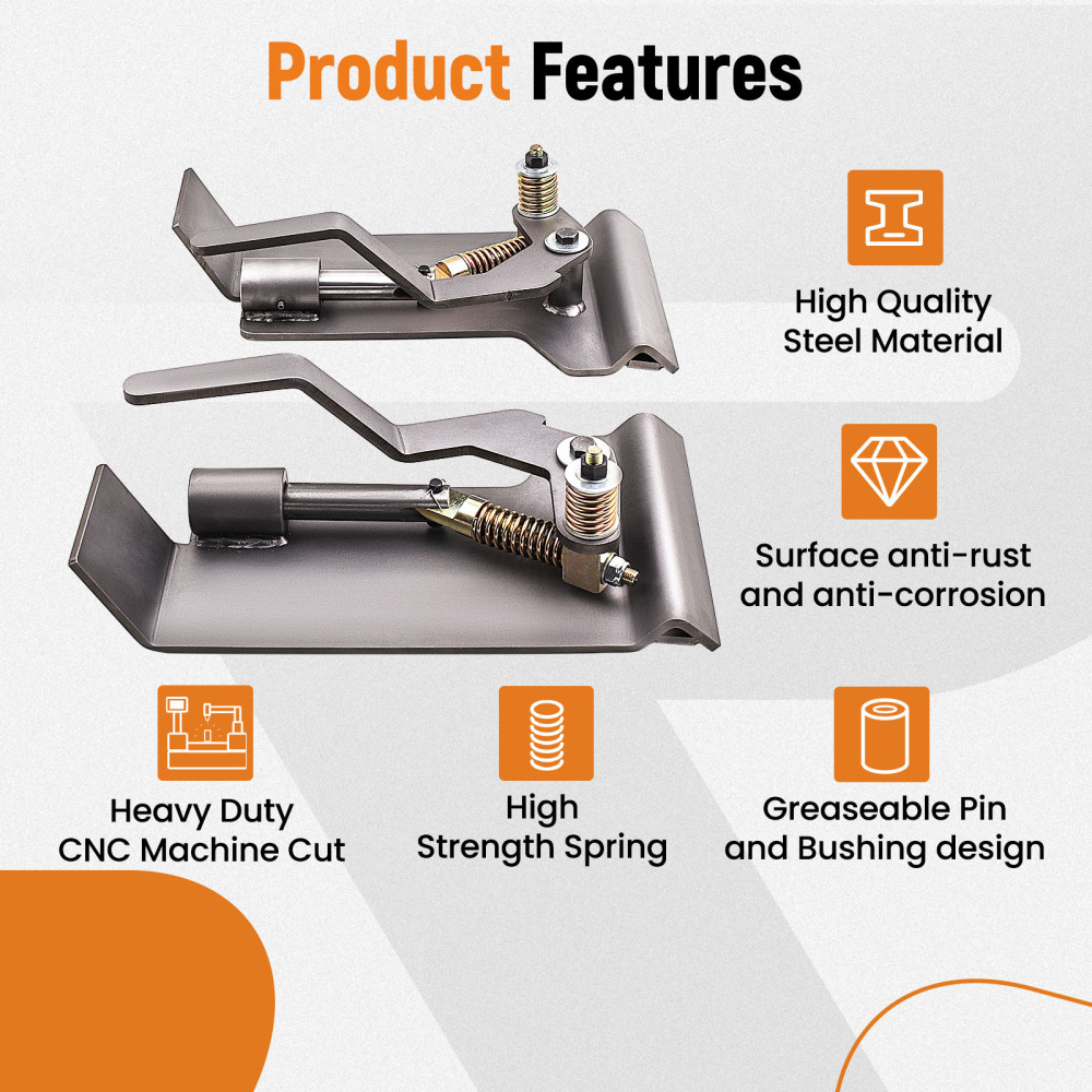 2X Weld On Skid Steer Quick Attach Conversion Adapter Quick Tach Latch Box