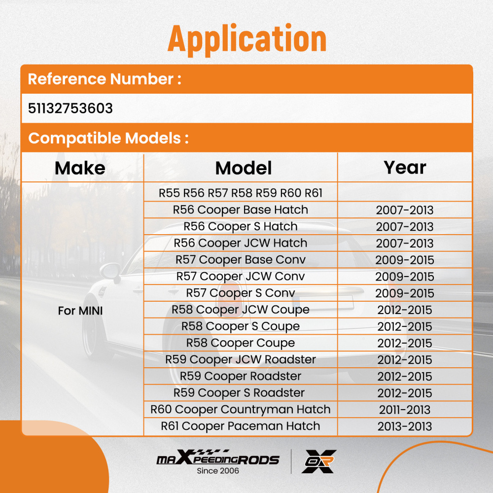 Boot Handle Chrome compatible for MINI Cooper Hatch/Conv R56 R57 51132753603