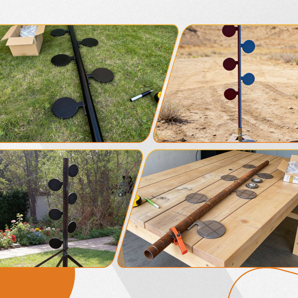 6 AR500 Dueling Tree Paddles Steel Shooting Target Kit 10mm for Range DIY