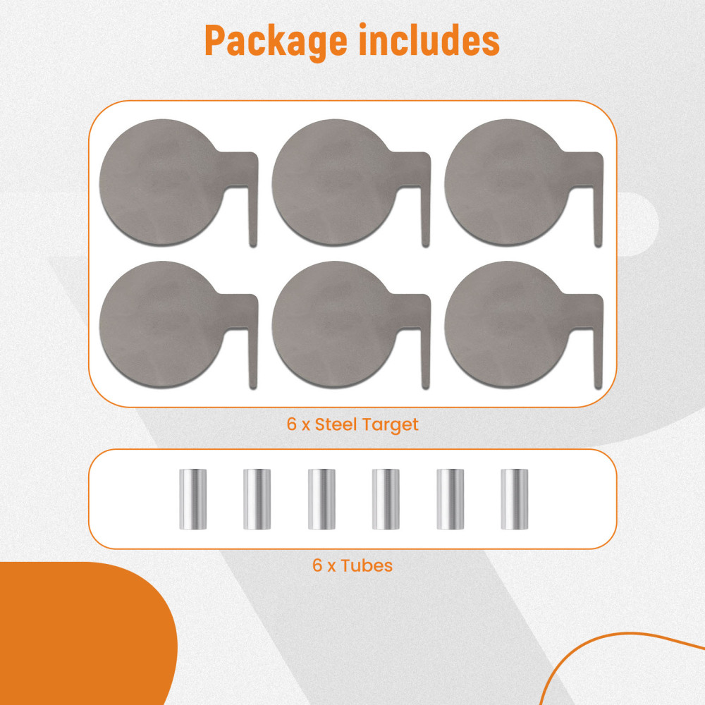 6 AR500 Dueling Tree Paddles Steel Shooting Target Kit 10mm for Range DIY
